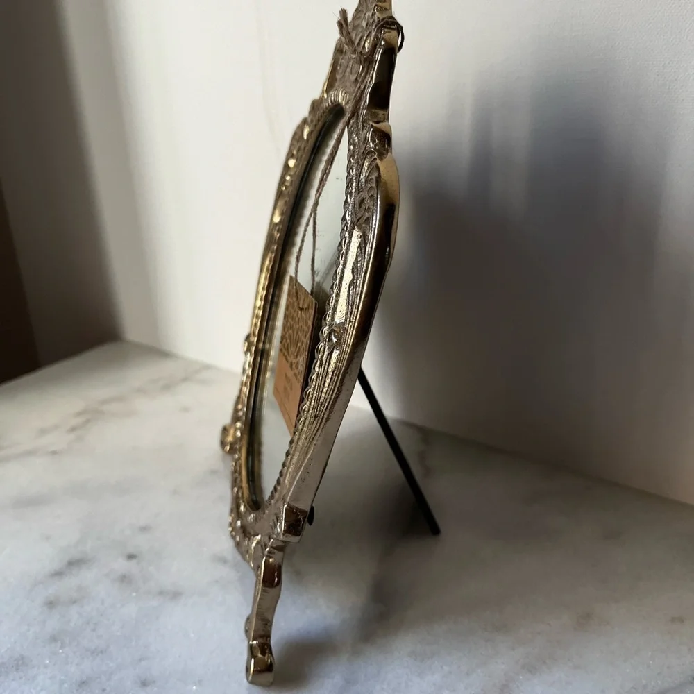 Ornate Gold Oval Mirror metal or brass frame made in India